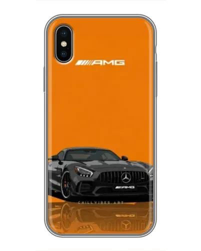 Чохол для iPhone X з картинкою «Помаранчевий Mercedes AMG»