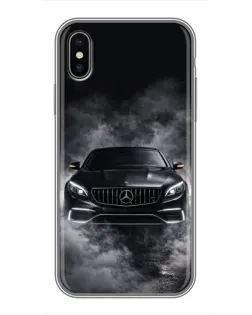 Чохол для iPhone X з картинкою «Mercedes у диму»