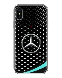 Чохол для iPhone X з картинкою «Mercedes — бірюзовий акцент»