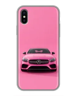 Чехол для iPhone X с картинкой «Розовый Mercedes AMG»