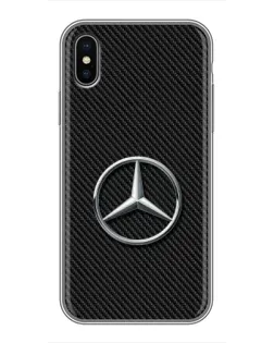 Чехол для iPhone X с картинкой «Карбоновый Mercedes стиль»