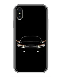Чохол для iPhone X з картинкою «Audi — нічний контур»