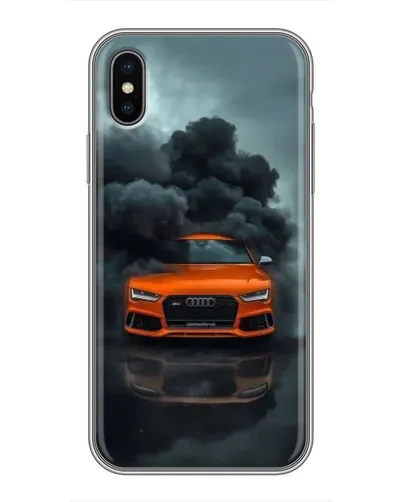 Чохол для iPhone X з картинкою «Audi у хмарах диму»