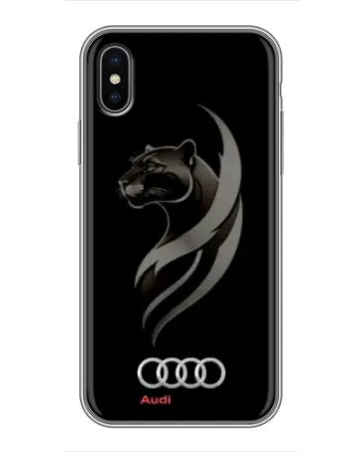Чохол для iPhone X з картинкою «Графіка — пантера та Audi»