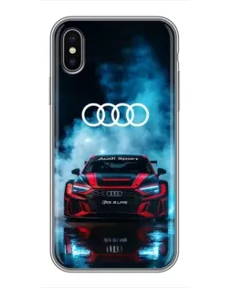 Чохол для iPhone X з картинкою «Audi Sport — неон»