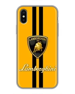 Чохол для iPhone X з картинкою «Lamborghini Stripe жовтий»