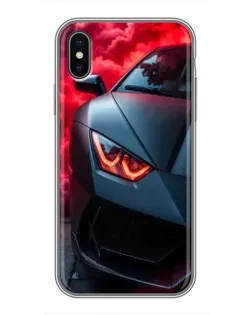 Чохол для iPhone X з картинкою «Lamborghini червоне сяйво»