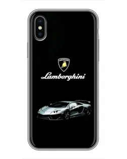 Чохол для iPhone X з картинкою «Логотип Lamborghini класика»