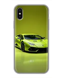 Чохол для iPhone X з картинкою «Салатовий Lamborghini Huracan»