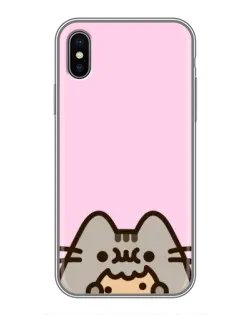 Чохол для iPhone X з картинкою «Pusheen та печиво»