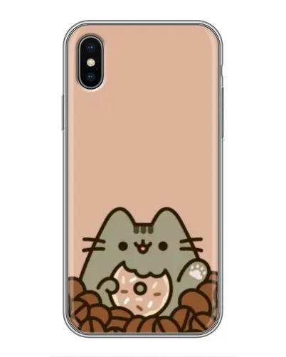 Чехол для iPhone X с картинкой «Кофейный Пушин»