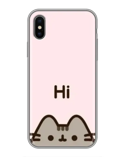 Чехол для iPhone X с картинкой «Пушин говорит Hi»
