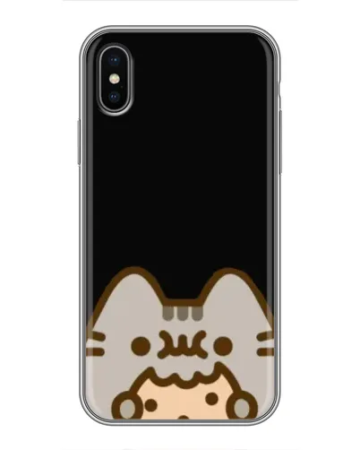 Чехол для iPhone X с картинкой «Пушин на черном»