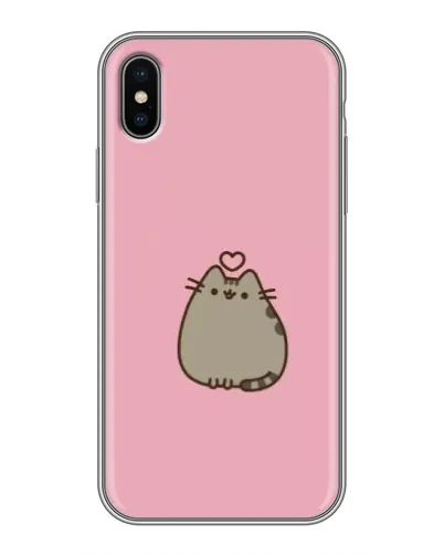 Чехол для iPhone X с картинкой «Pusheen сердце»