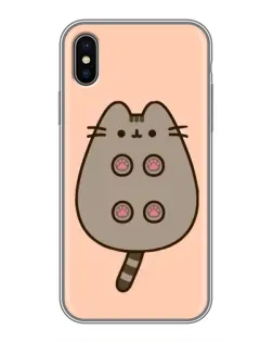 Чехол для iPhone X с картинкой «Пушин пузиком кверху»