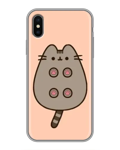 Чехол для iPhone X с картинкой «Пушин пузиком кверху»