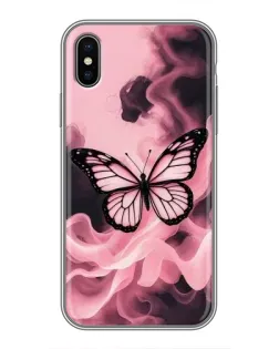Чохол для iPhone X з картинкою «Метелик у диму»