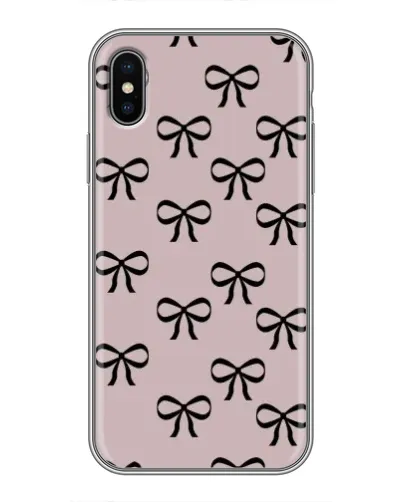 Чохол для iPhone X з картинкою «Чорні бантики»