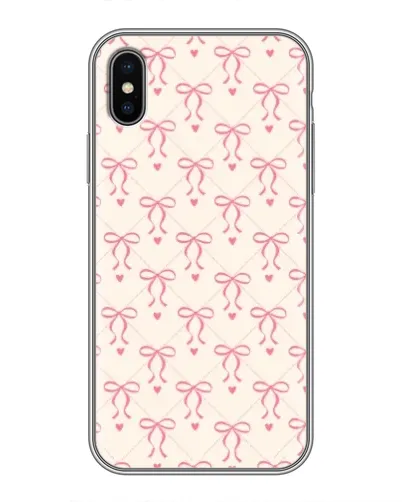 Чохол для iPhone X з картинкою «Рожеві бантики Coquette»
