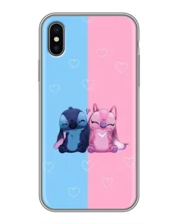 Чехол для iPhone X с картинкой «Stitch и Angel Love»