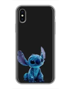 Чехол для iPhone X с картинкой «Стич на черном»