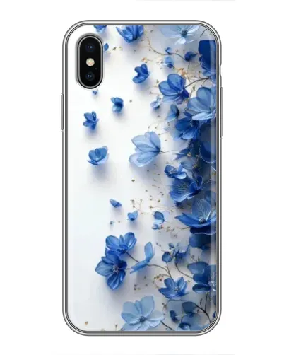 Чохол для iPhone X з картинкою «Блакитний квітковий каскад»