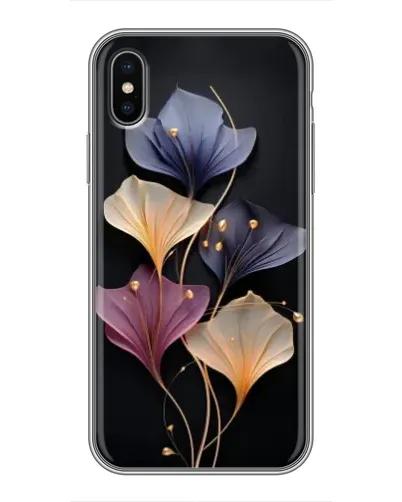 Чохол для iPhone X з картинкою «Лілові квіти грації»