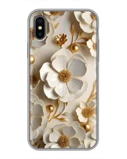 Чохол для iPhone X з картинкою «Білі паперові квіти»
