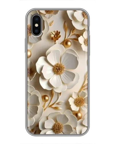 Чохол для iPhone X з картинкою «Білі паперові квіти»