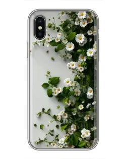 Чохол для iPhone X з картинкою «Гілка дрібних білих квітів»