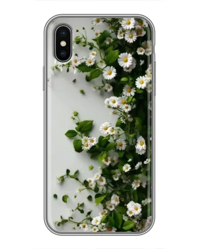 Чохол для iPhone X з картинкою «Гілка дрібних білих квітів»
