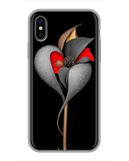 Чохол для iPhone X з картинкою «Срібна фантазійна квітка»