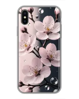 Чохол для iPhone X з картинкою «Ніжня сакура та краплі»