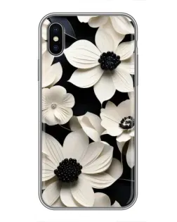 Чохол для iPhone X з картинкою «Об'ємні білі квіти»