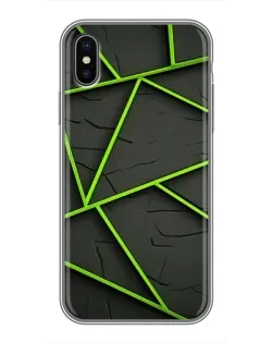Чохол для iPhone X з картинкою «Зелені геометричні лінії»