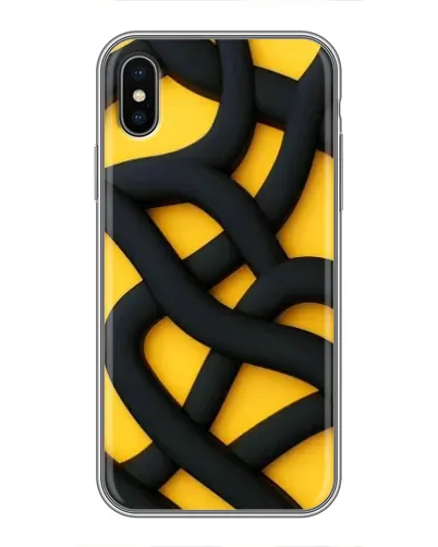 Чохол для iPhone X з картинкою «Чорне жовте переплетення» Чохол для iPhone X з картинкою «Чорне жовте переплетення»
