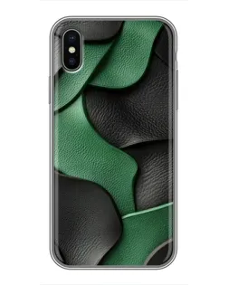 Чохол для iPhone X з картинкою «Зелені шкіряні хвилі»