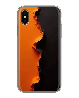 Чохол для iPhone X з картинкою «Помаранчевий розлом»