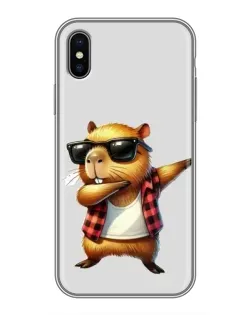 Чохол для iPhone X з картинкою «Капібара репер даб» Чохол для iPhone X з картинкою «Капібара репер даб»