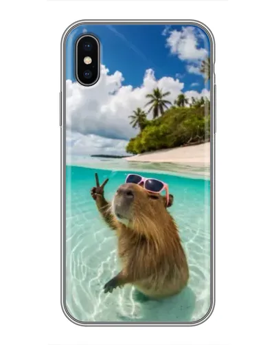 Чохол для iPhone X з картинкою «Капібара на морі» Чохол для iPhone X з картинкою «Капібара на морі»