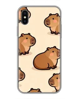 Чохол для iPhone X з картинкою «Паттерн милих капібар» Чохол для iPhone X з картинкою «Паттерн милих капібар»