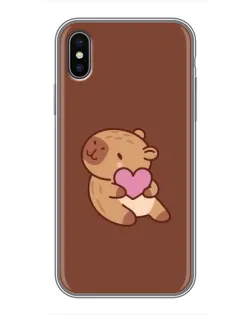 Чохол для iPhone X з картинкою «Капібара з серцем» Чохол для iPhone X з картинкою «Капібара з серцем»