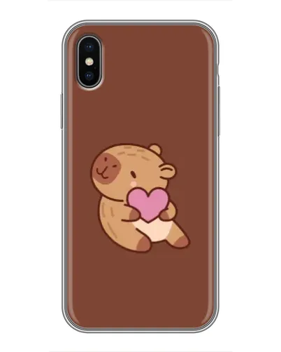 Чохол для iPhone X з картинкою «Капібара з серцем» Чохол для iPhone X з картинкою «Капібара з серцем»