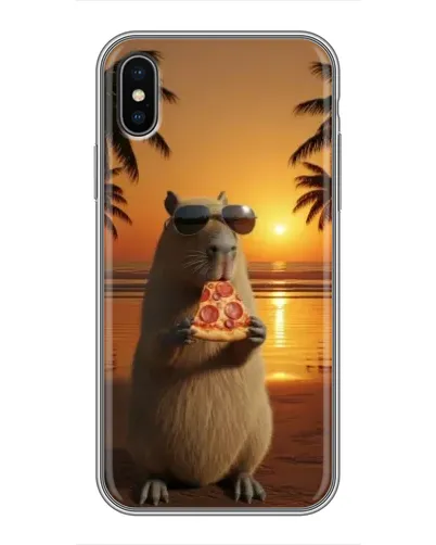 Чохол для iPhone X з картинкою «Капібара з піцою» Чохол для iPhone X з картинкою «Капібара з піцою»