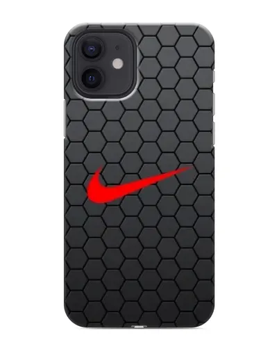 Чехол для iPhone 12 mini с картинкой «Nike — карбоновая сетка» Чехол для iPhone 12 mini с картинкой «Nike — карбоновая сетка»