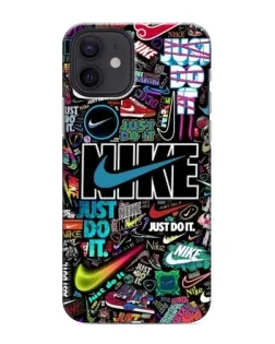 Чохол для iPhone 12 mini з картинкою «Яскравий колаж Nike»