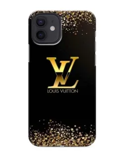 Чехол для iPhone 12 mini с картинкой «LV — золотые искры»