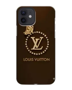 Чехол для iPhone 12 mini с картинкой «LV — золотая печать»