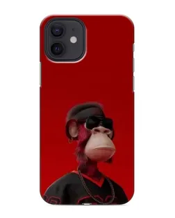 Чехол для iPhone 12 mini с картинкой «Bored Ape в красном»