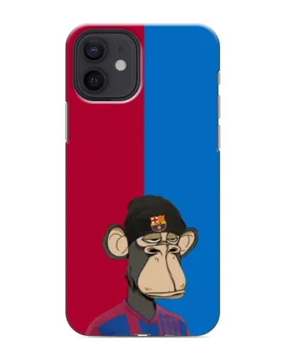 Чехол для iPhone 12 mini с картинкой «Bored Ape — фанат Барсы» Чехол для iPhone 12 mini с картинкой «Bored Ape — фанат Барсы»